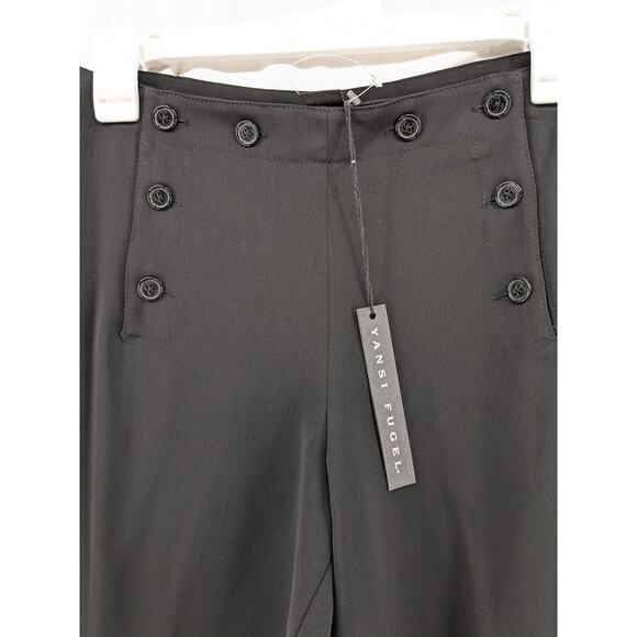Yansi Fugel Dress Pants 4 Black Office Pant Button Trouser Slacks Workwear Women - Picture 3 of 11